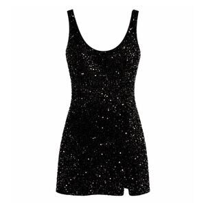 Mable Black Sequin Mini Dress Medium EUC